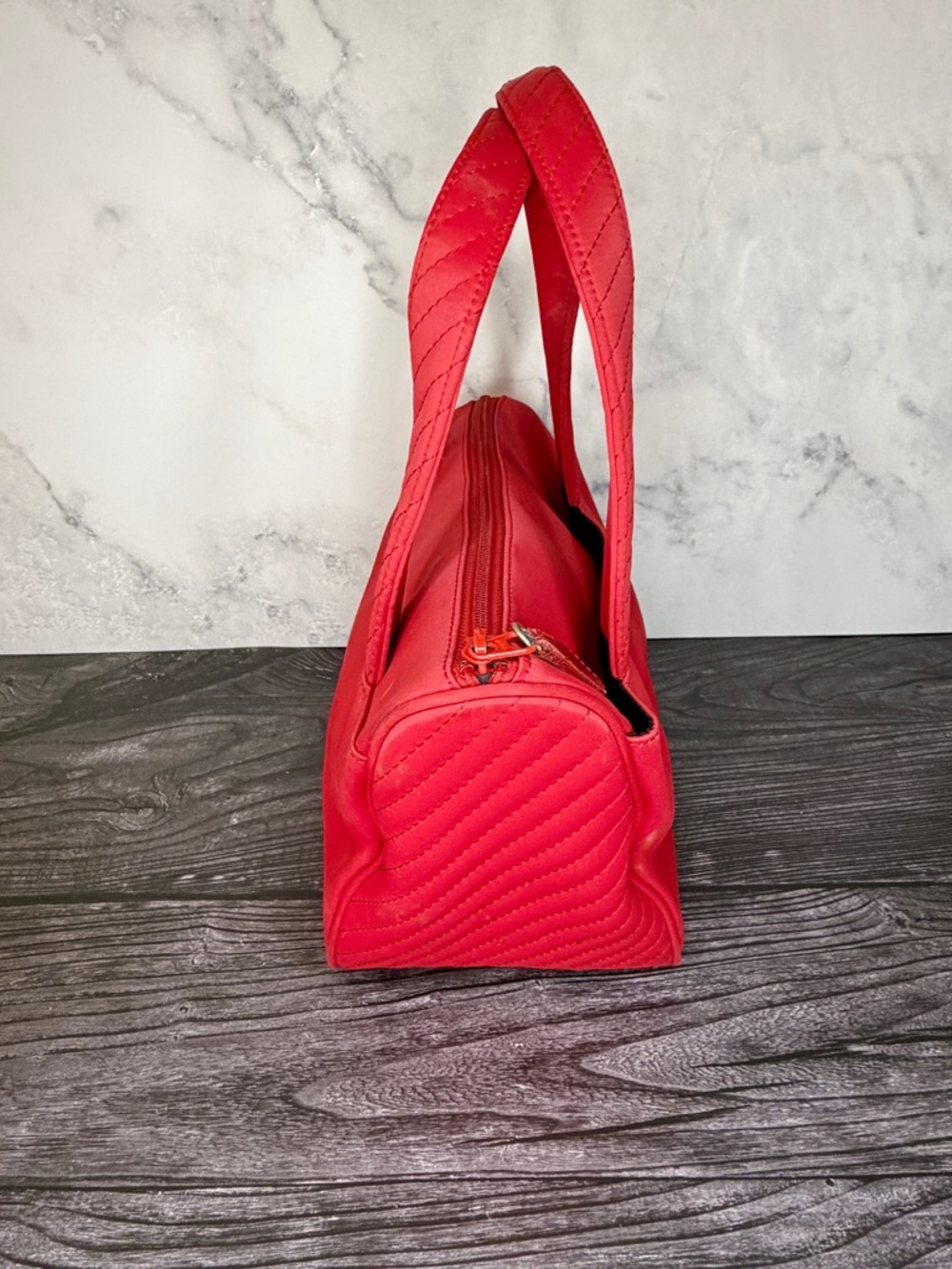 Yves Saint Laurent Red Nylon Travel Tote | YSL Lightweight Weekender Bag - Picture 3 of 9